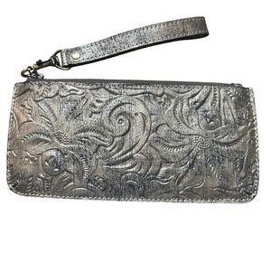 Patricia Nash Cassini wristlet in metallic tooled‎ leather Embossed Gold